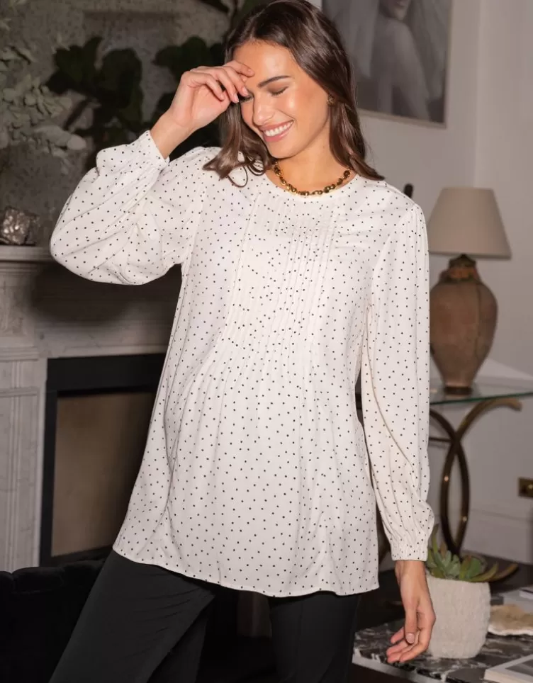 Seraphine Blouse grossesse et allaitement à pois | < Vêtements d'allaitement | Hoodies et Tops