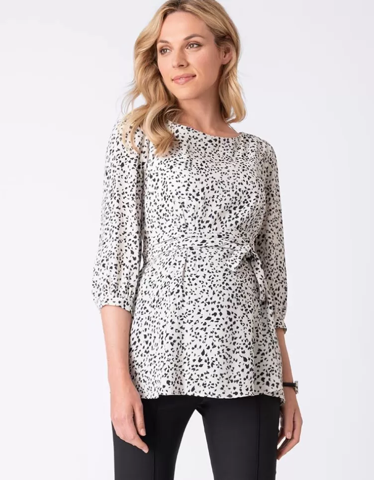 Seraphine Blouse grossesse imprimé à ceinture | < Hauts