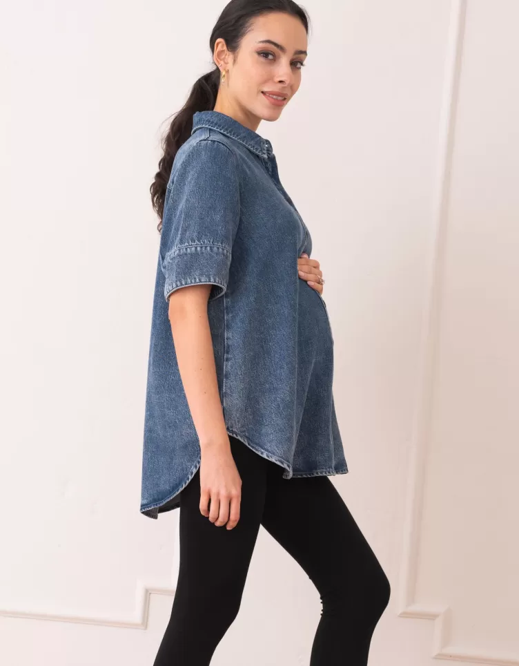 Seraphine Chemise à manches courtes en denim Tencel™ | < CARIPOD™ | Hauts