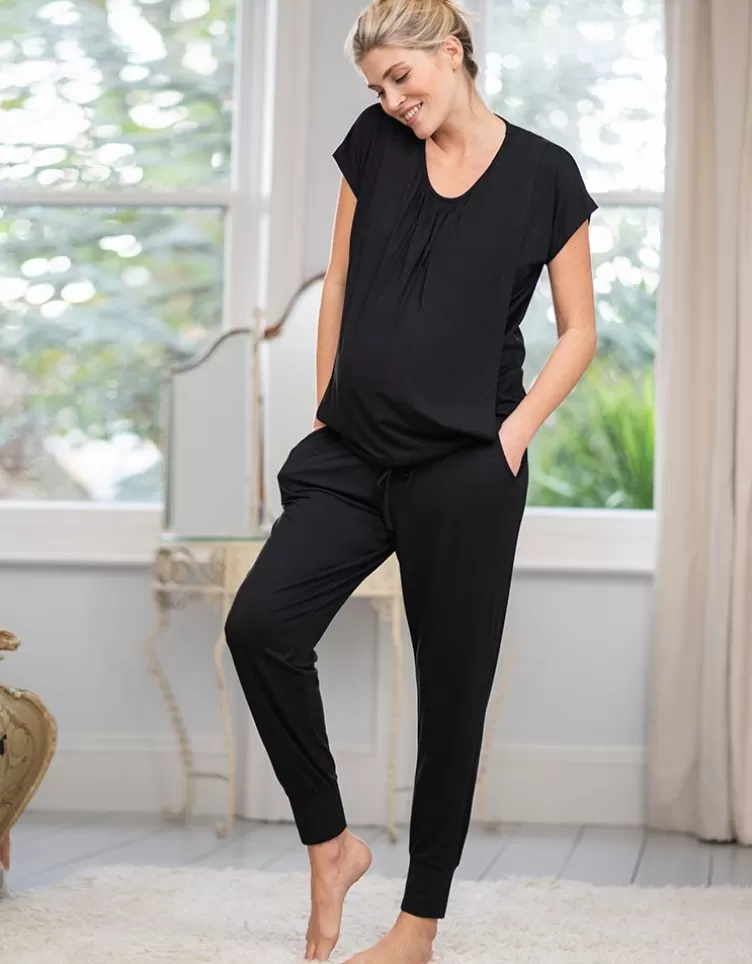 Seraphine Ensemble loungewear grossesse et allaitement – Noir | < Vêtements d'allaitement | Loungewear