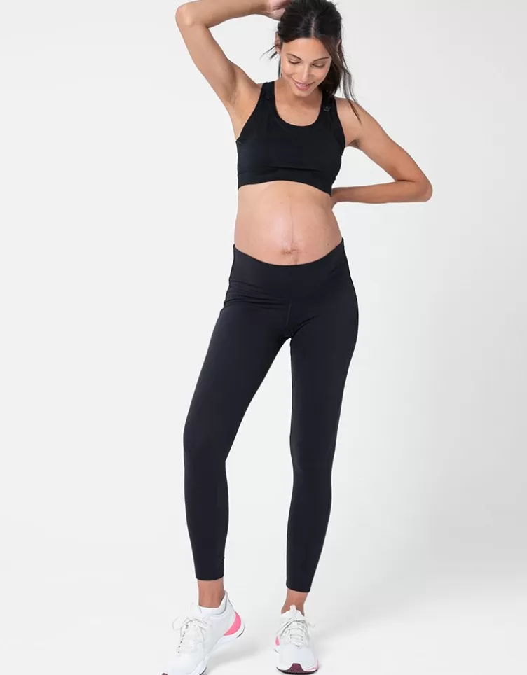 Seraphine Legging grossesse 7/8 sport – Noir | < Leggings et collants | Pantalons et jupes