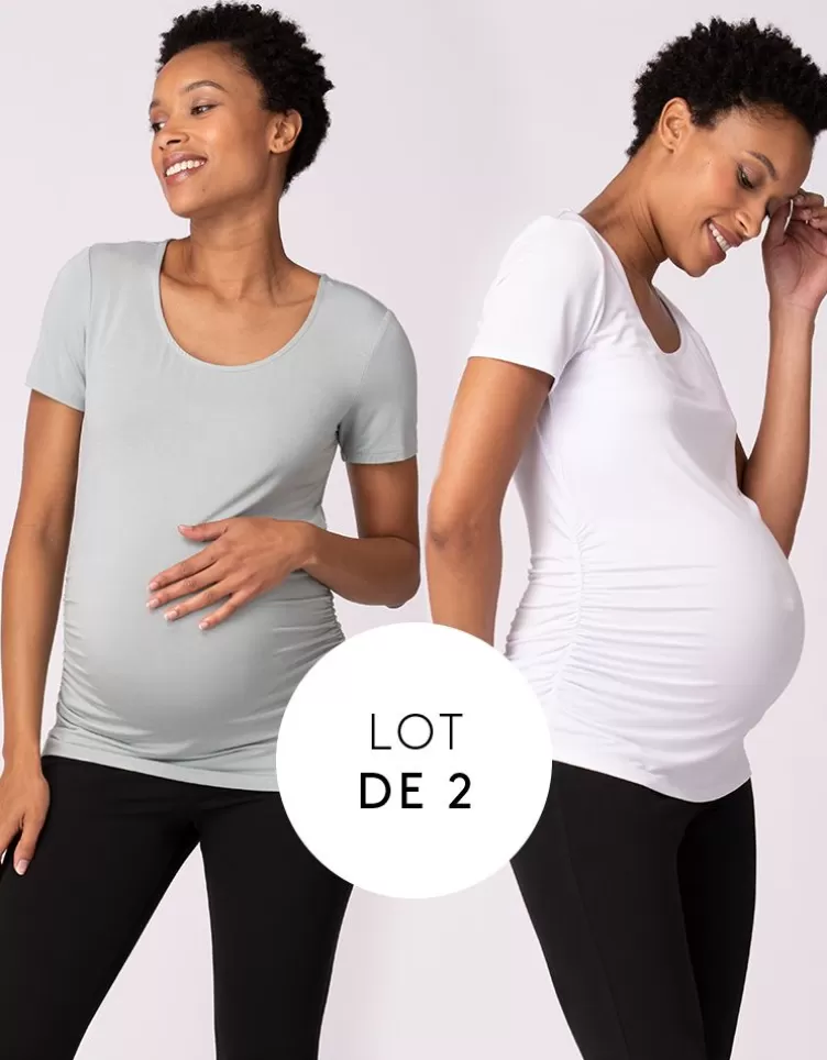 Seraphine Lot de deux t-shirts de maternité essentiels | < Loungewear | Kits Maternité