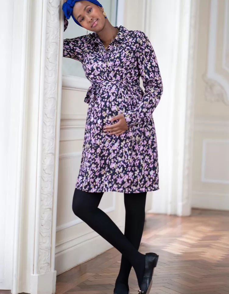 Seraphine Maternity to Nursing Belted Tunic – Floral Print< Vêtements d'allaitement | Hoodies et Tops