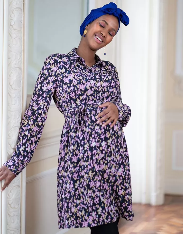 Seraphine Maternity to Nursing Belted Tunic – Floral Print< Vêtements d'allaitement | Hoodies et Tops