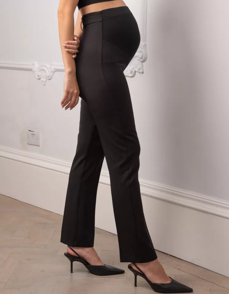 Seraphine Pantalon de grossesse coupe droite noir | < Pantalons et jupes