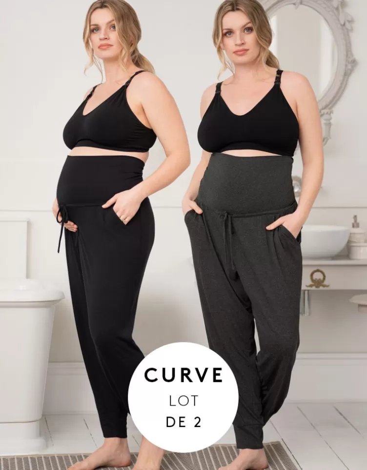 Seraphine Pantalon de grossesse décontracté Curve – lot de 2 | < Loungewear | Essentiels