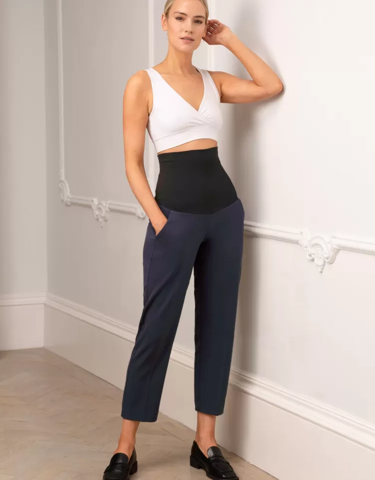 Seraphine Pantalon post-accouchement ventre-plat fuselé bleu marine | < Mise en forme et Habillement | Pantalons et jupes