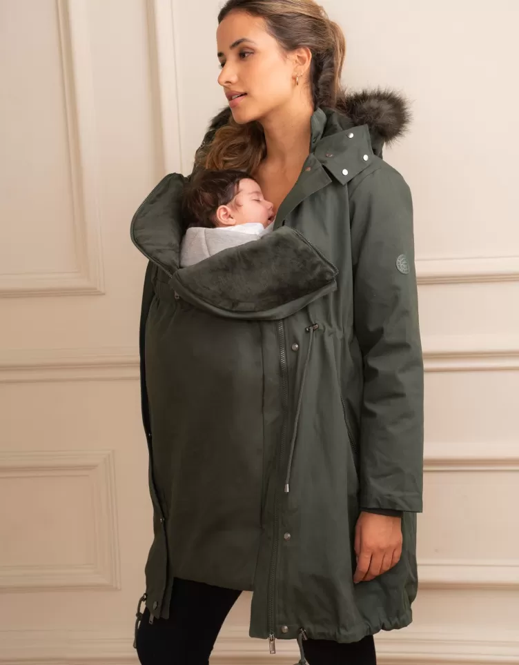 Seraphine Parka grossesse 3 en 1 Sub-Zero – Kaki | < Manteaux et Portage | Vêtements de Portage