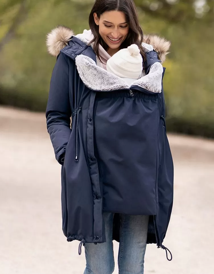 Seraphine Parka grossesse hivernale 3 en 1 – Bleu marine | < Manteaux et Portage | Vêtements de Portage