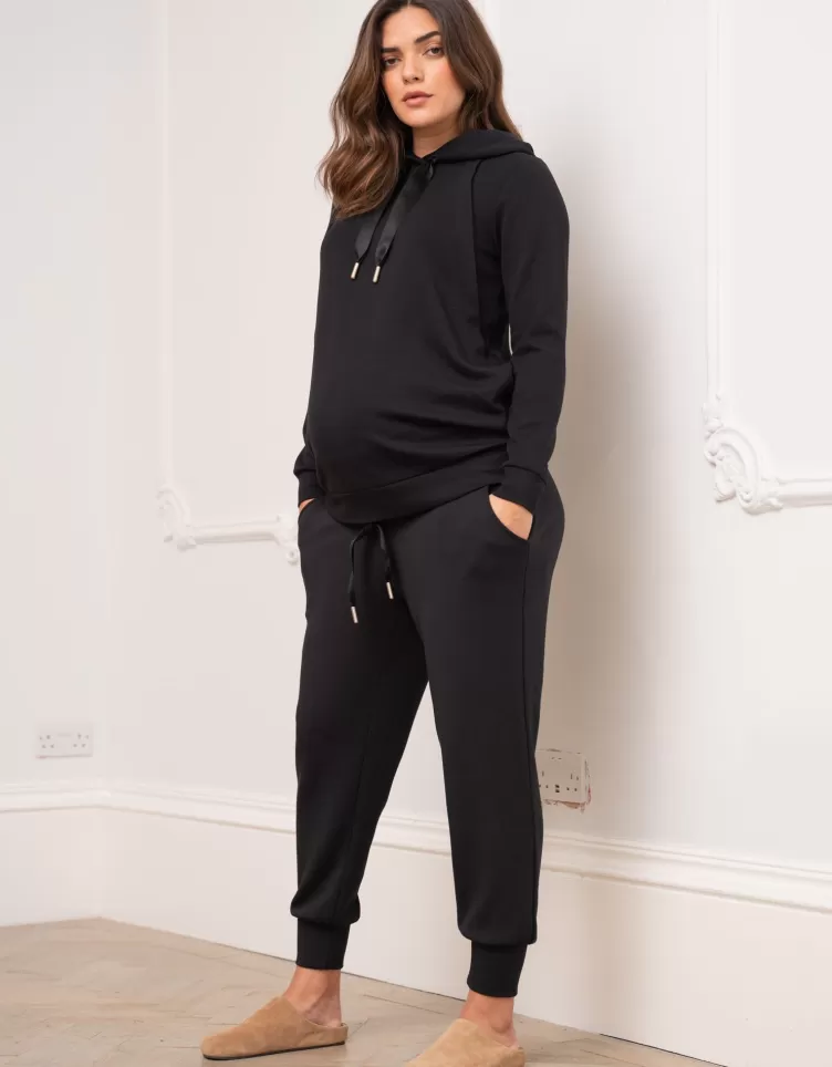 Seraphine Pull de grossesse en mélange de modal noir | < Loungewear