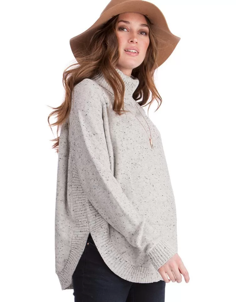 Seraphine Pull grossesse cape tacheté - Gris | < Pulls