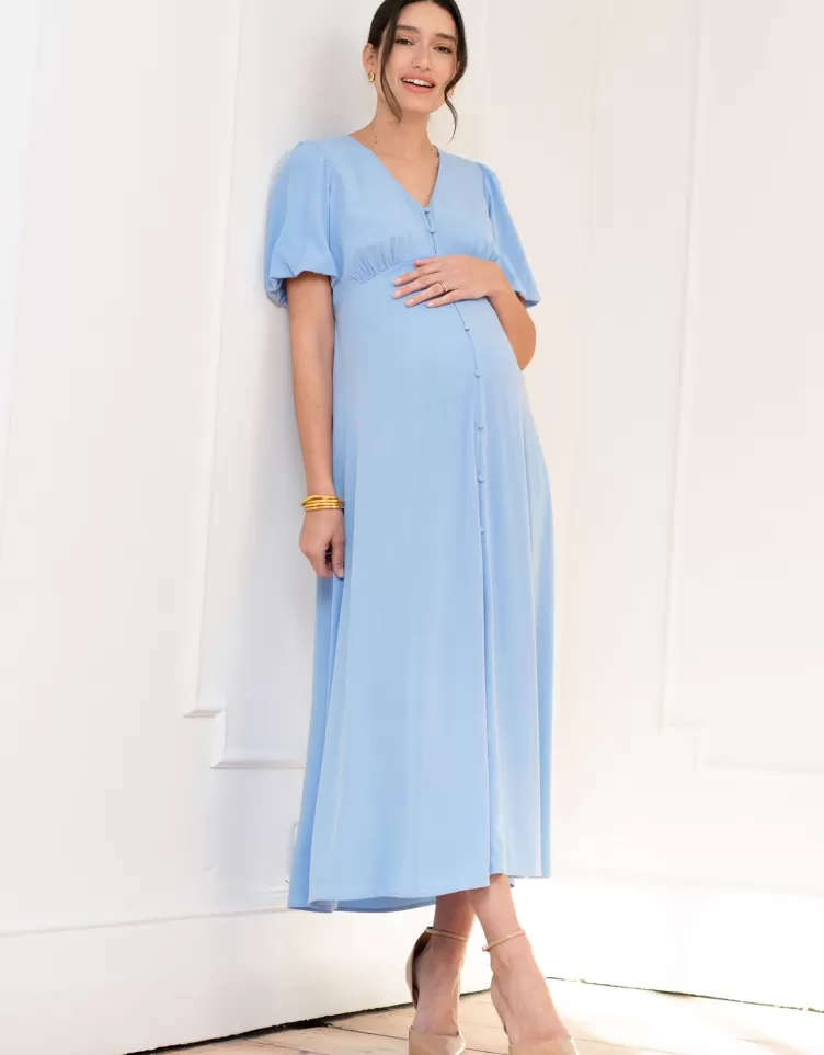 Seraphine Robe boutonnée avec col en V | < Robes