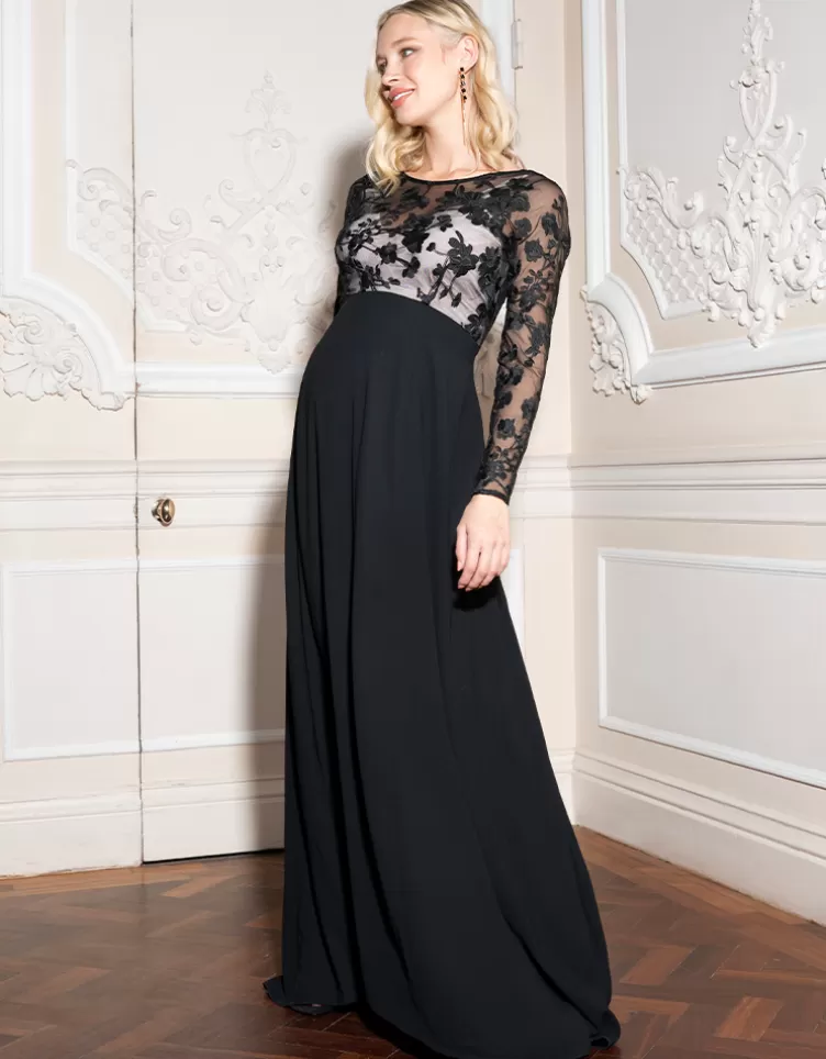 Seraphine Robe de soirée de grossesse en dentelle noire | < Robes de fêtes | Robes