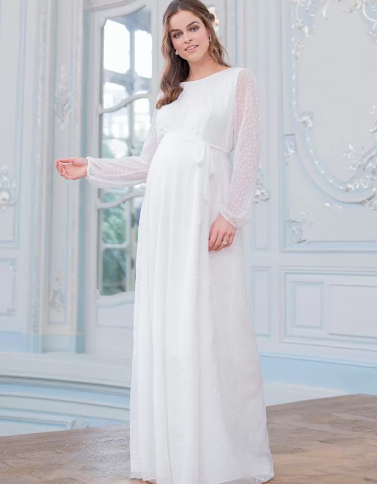 Seraphine Robe mariée grossesse en mousseline texturée | < Robes de fêtes | Robes