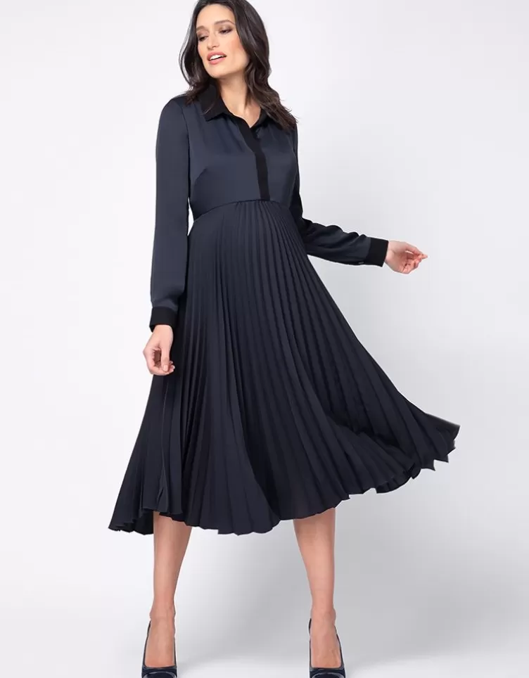 Seraphine Robe midi grossesse et allaitement plissée | < Vêtements d'allaitement | Robes de fêtes