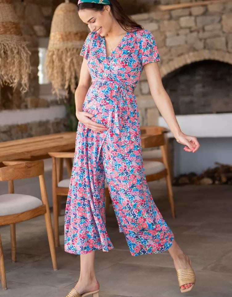 Seraphine Robe-combinaison grossesse et allaitement à motif floral | < Combinaisons