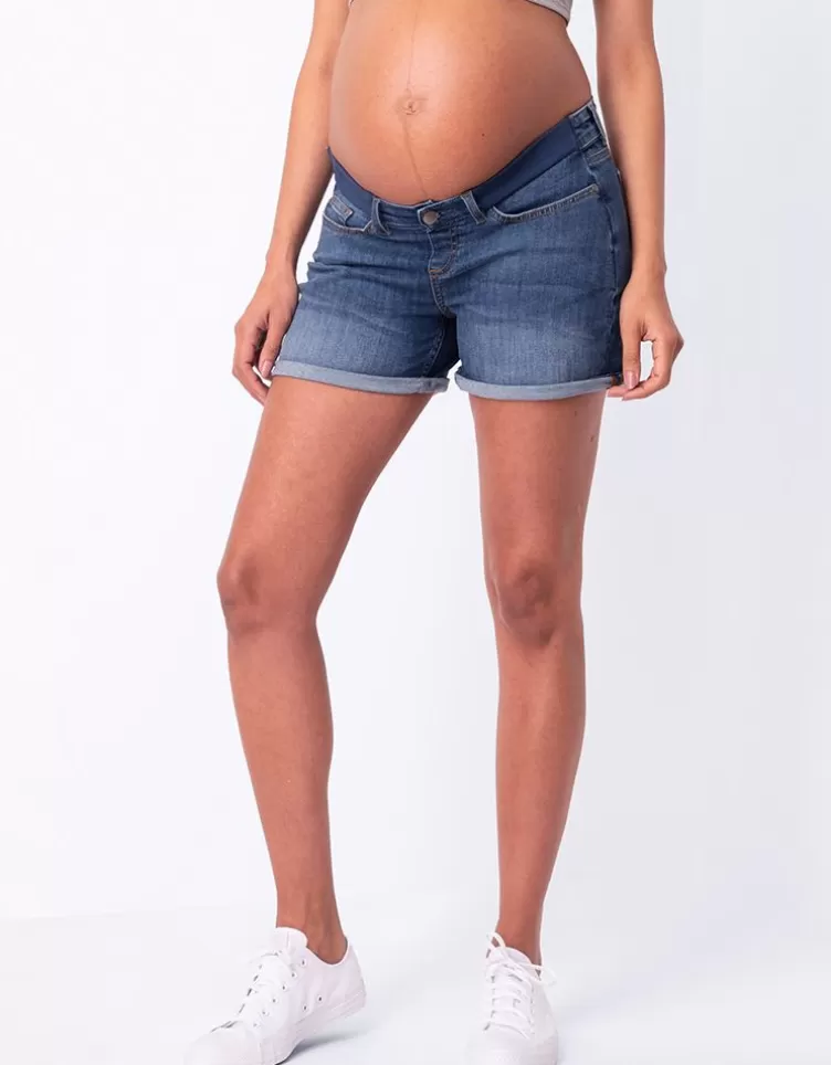 Seraphine Short grossesse en jean - Bleu | < Shorts | Pantalons et jupes