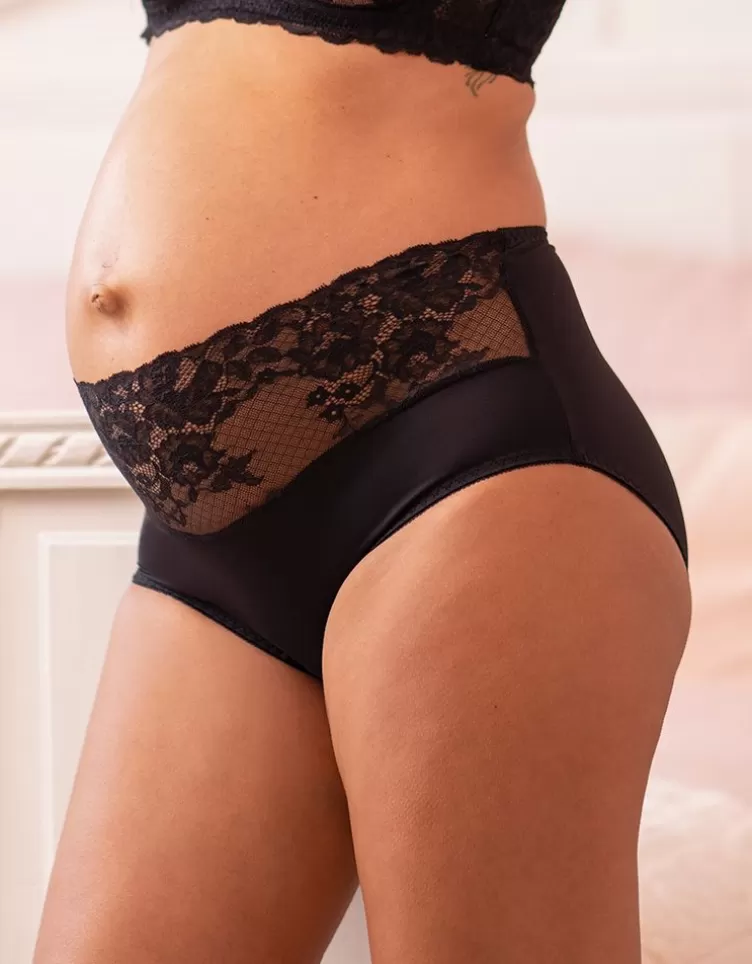 Seraphine Slip de maternité en dentelle noire à mi-cuisses | < Lingerie et gaines | Lingerie et Vêtements Moulants