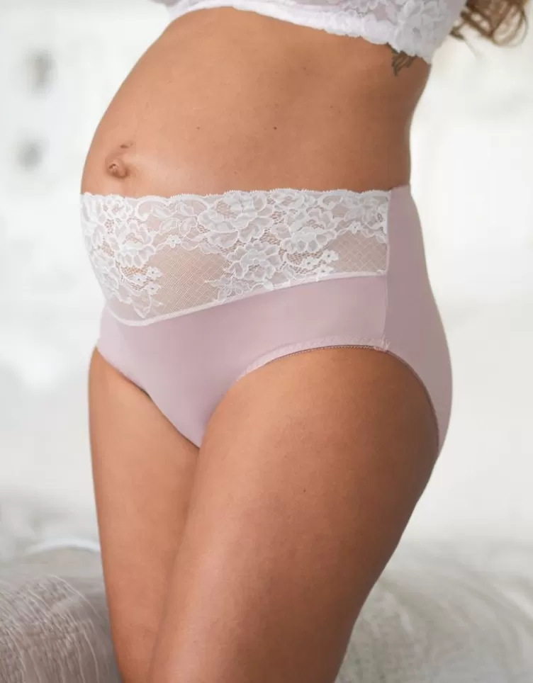 Seraphine Slip de maternité mi-cuisse en dentelle contrastée | < Vêtements d'allaitement | Lingerie et gaines