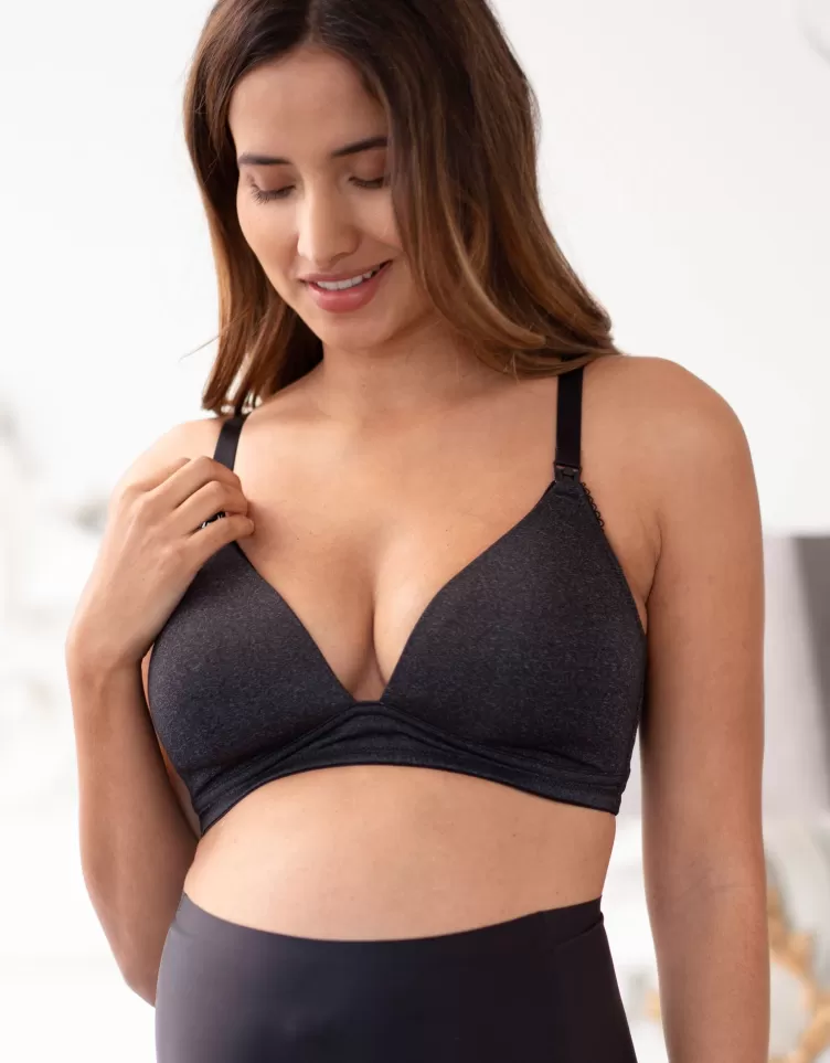 Seraphine Soutien-gorge triangle grossesse et allaitement – Anthracite | < Vêtements d'allaitement | Soutien-gorge d'allaitement et Lingerie